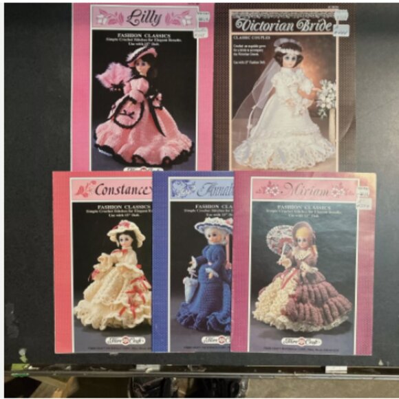 5 Fibre Craft Doll Crochet Patterns Lilly Annabelle Miriam Constance Victorian - Picture 5 of 5